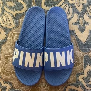 blue slides from pink size large ( fits like 8/9 in womens)